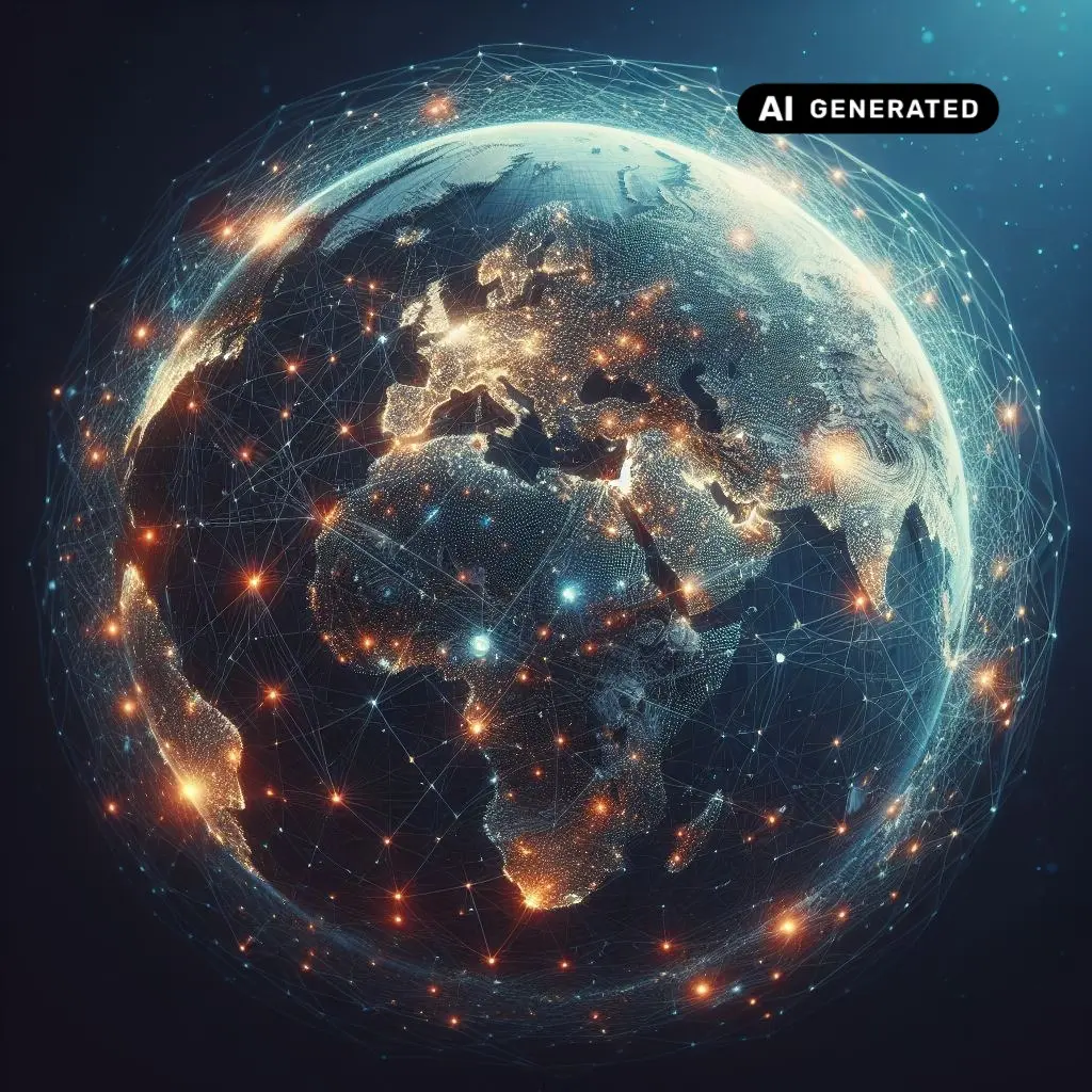 (Generado por IA) Mundo interconectado y digital